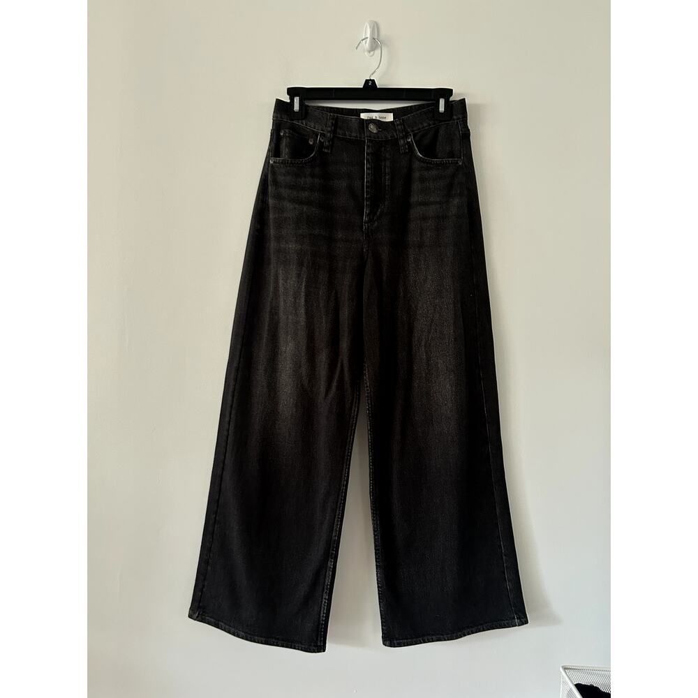 Rag & Bone Miramar Black Terry Andi Wide Leg Pants NWT Size 26 - Picture 5 of 7